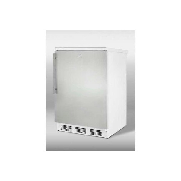 Summit Appliance Div. Summit-Freestanding Refrigerator-Freezer, Cycle Defrost, White, S/S Door, Lock CT66LWSSHV - main